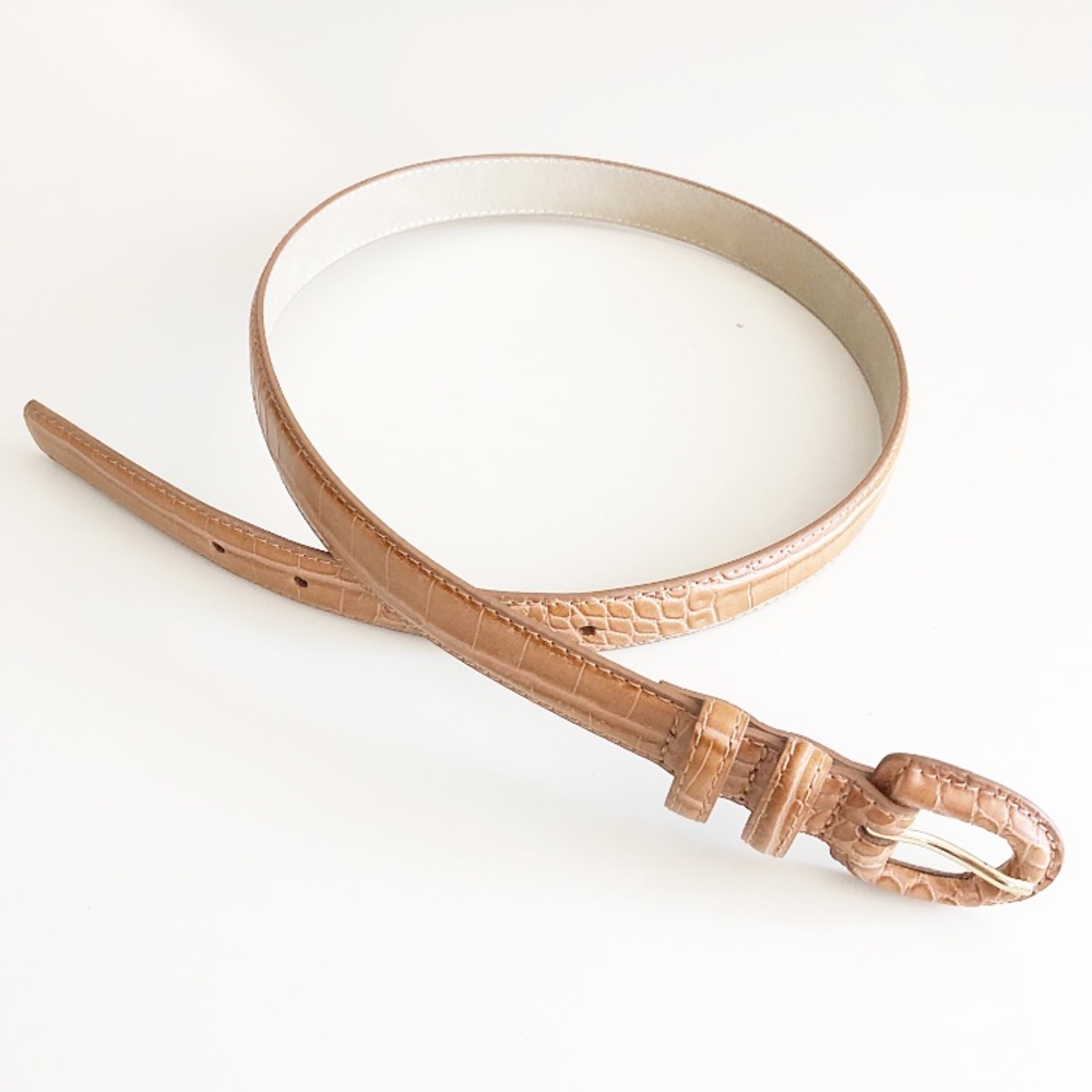 Vintage Faux Crocodile Leather Belt